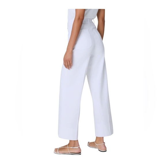 NEW SPANX Stretch Twill Cropped Wide Leg Pant White Size Small - Picture 3 of 10